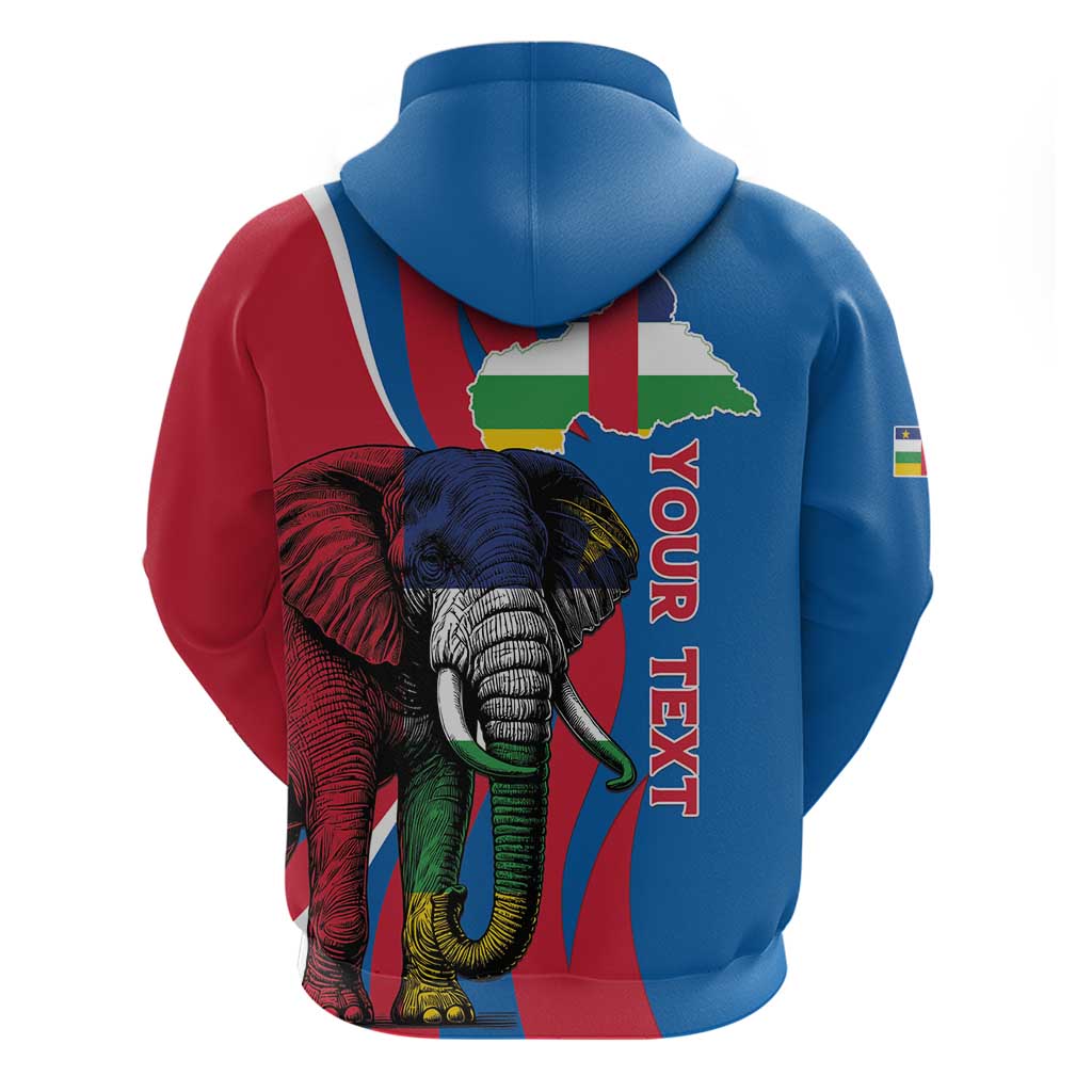 Personalised Central African Republic Hoodie Elephant Coat Of Arms LT15