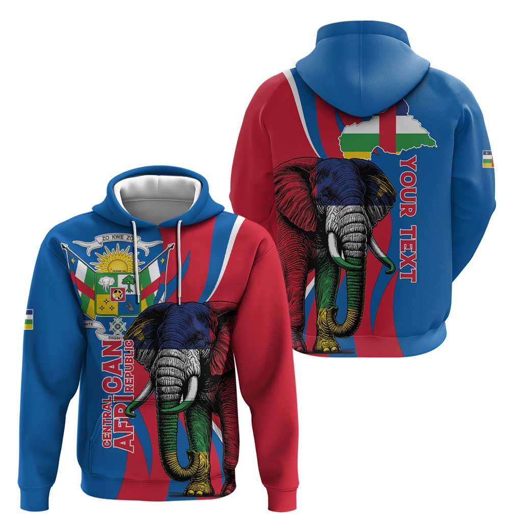 Personalised Central African Republic Hoodie Elephant Coat Of Arms LT15