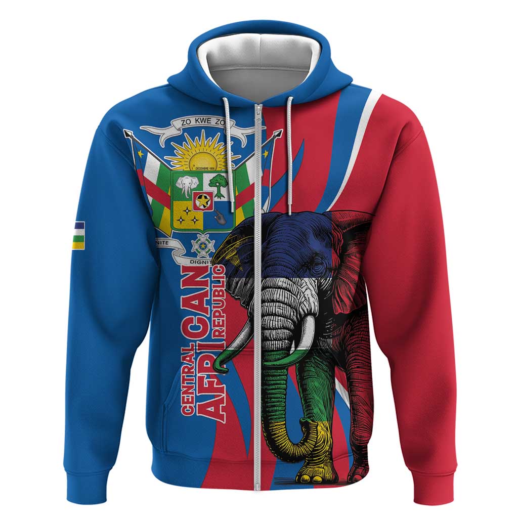 Personalised Central African Republic Hoodie Elephant Coat Of Arms LT15