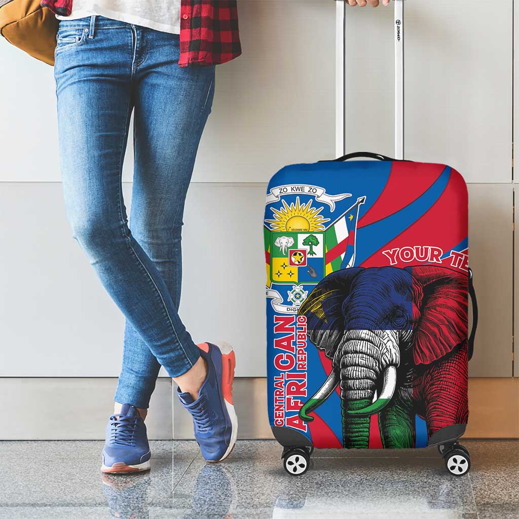 Personalised Central African Republic Luggage Cover Elephant Coat Of Arms LT15