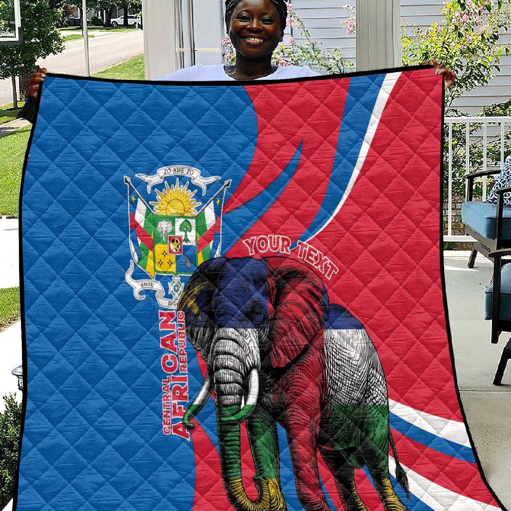 Personalised Central African Republic Elephant Quilt Coat Of Arms With Map LT15