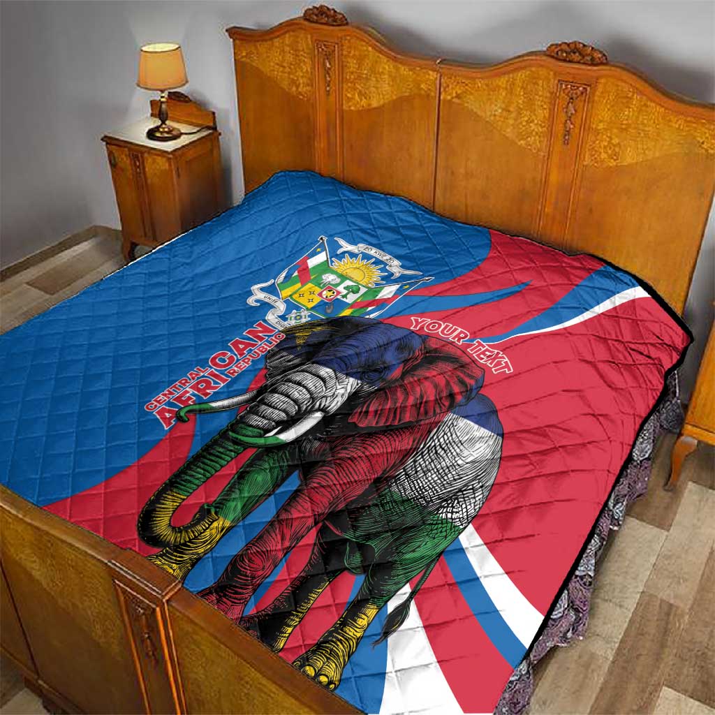 Personalised Central African Republic Elephant Quilt Coat Of Arms With Map LT15