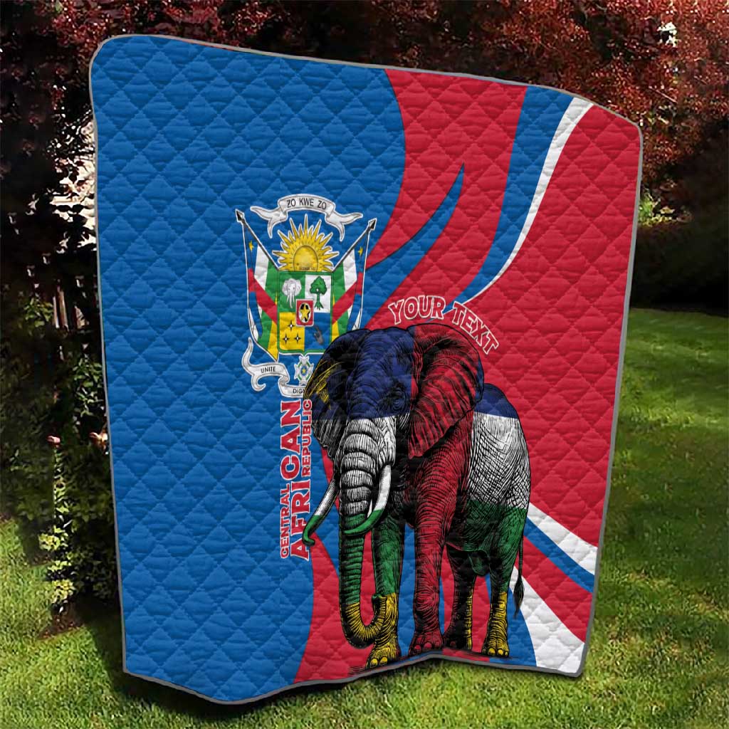 Personalised Central African Republic Elephant Quilt Coat Of Arms With Map LT15