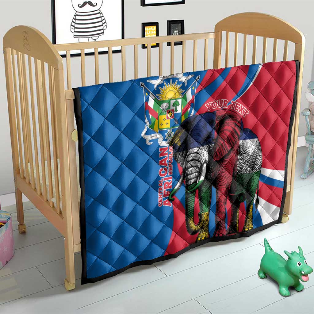 Personalised Central African Republic Elephant Quilt Coat Of Arms With Map LT15