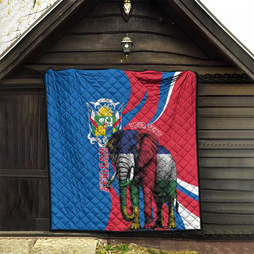 Personalised Central African Republic Elephant Quilt Coat Of Arms With Map LT15