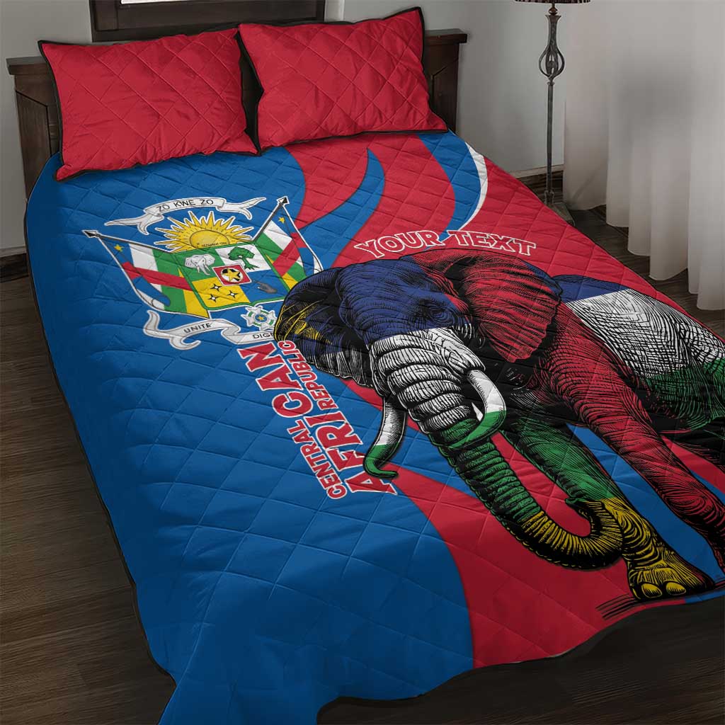 Personalised Central African Republic Elephant Quilt Bed Set Coat Of Arms With Map LT15