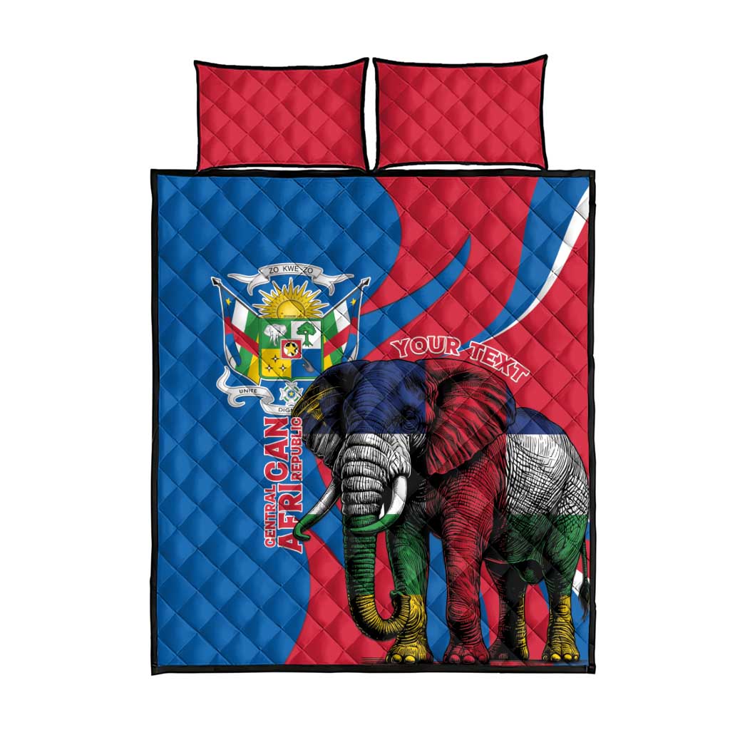 Personalised Central African Republic Elephant Quilt Bed Set Coat Of Arms With Map LT15