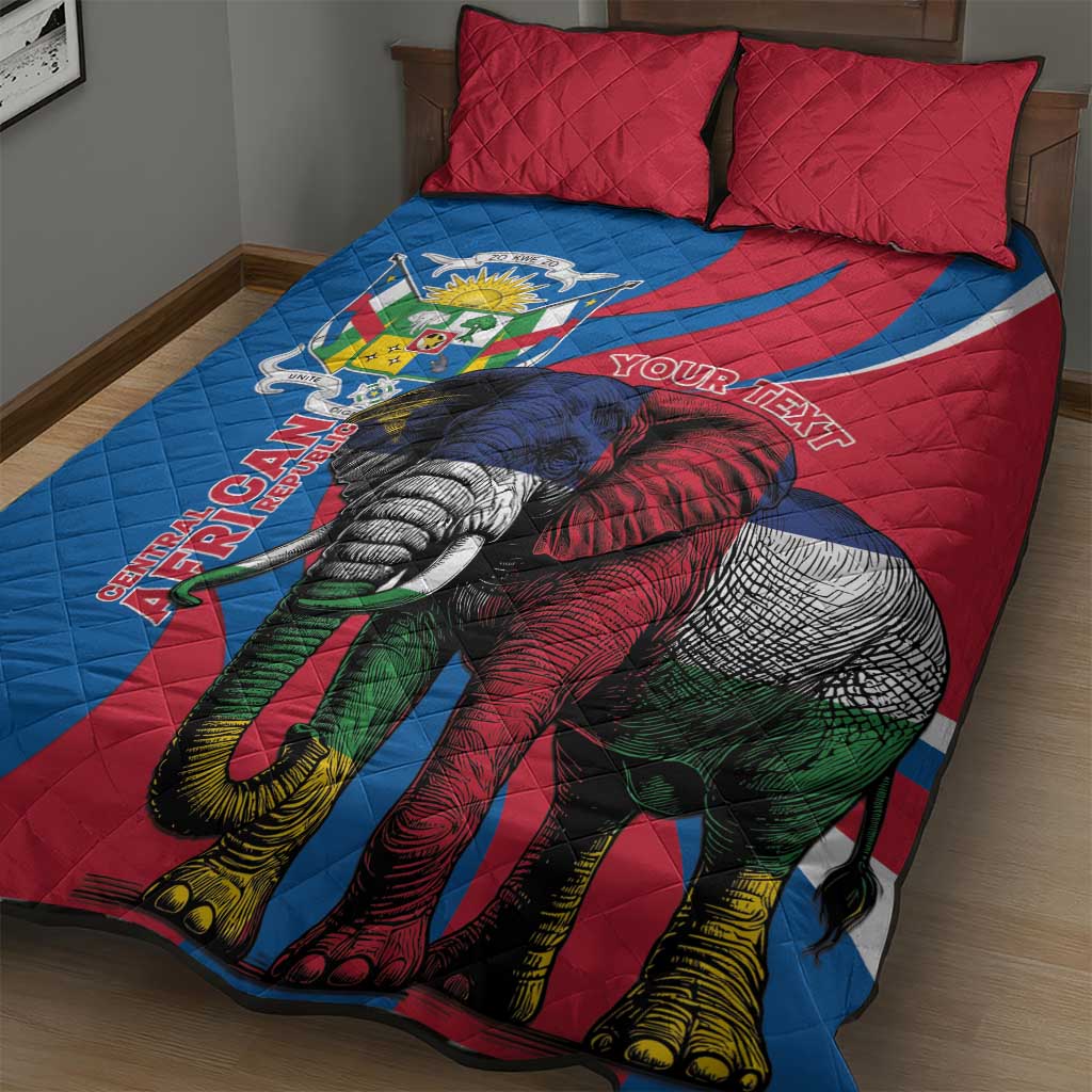 Personalised Central African Republic Elephant Quilt Bed Set Coat Of Arms With Map LT15