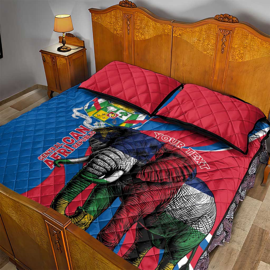 Personalised Central African Republic Elephant Quilt Bed Set Coat Of Arms With Map LT15
