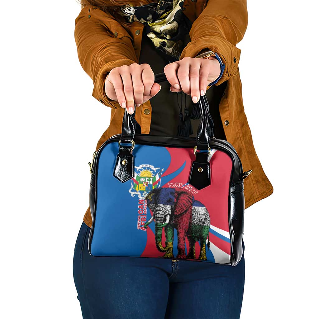 Personalised Central African Republic Shoulder Handbag Elephant Coat Of Arms LT15