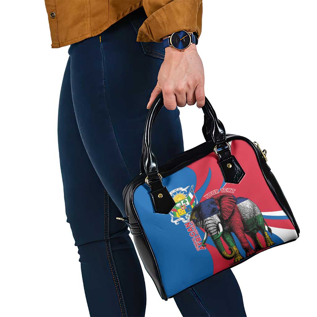 Personalised Central African Republic Shoulder Handbag Elephant Coat Of Arms LT15