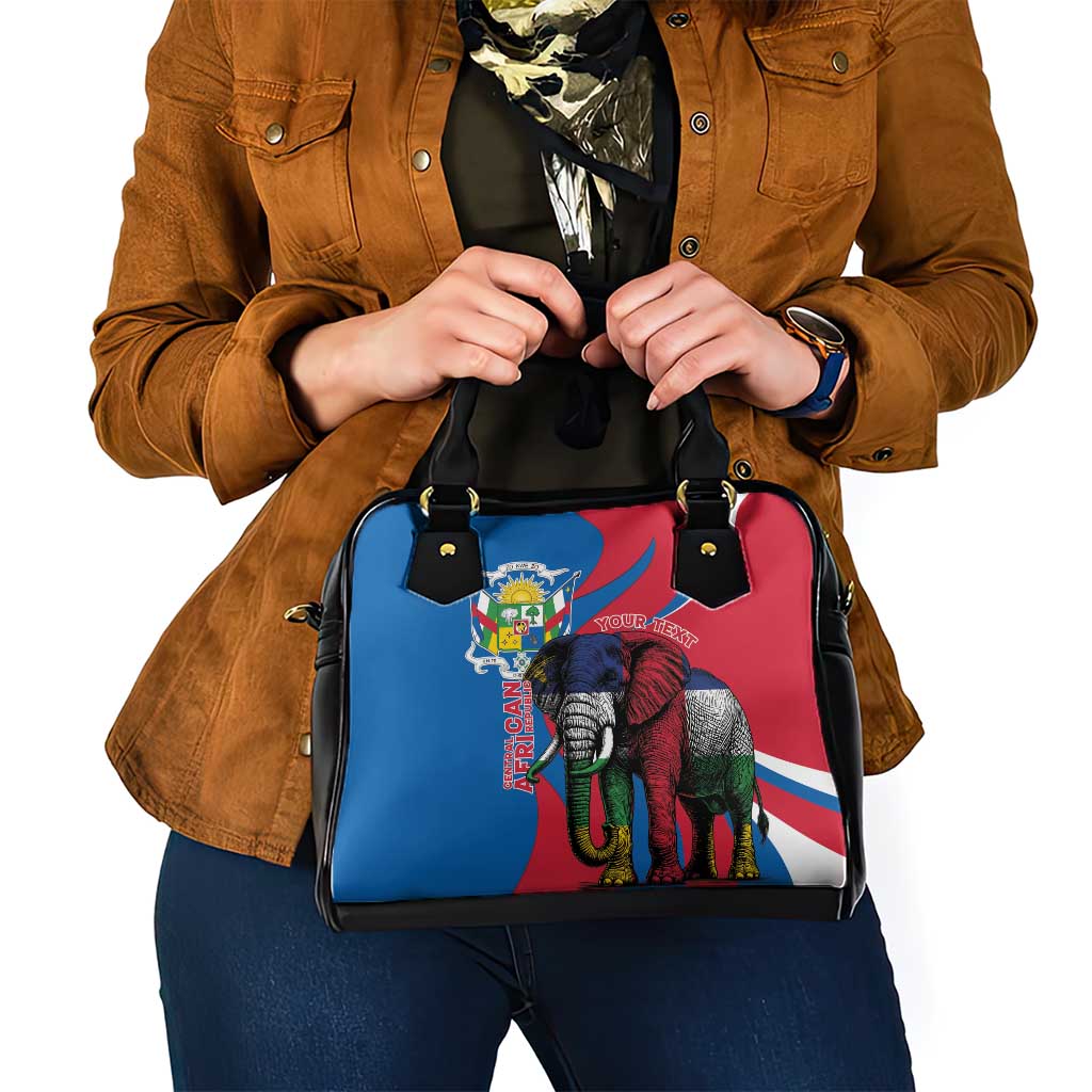 Personalised Central African Republic Shoulder Handbag Elephant Coat Of Arms LT15