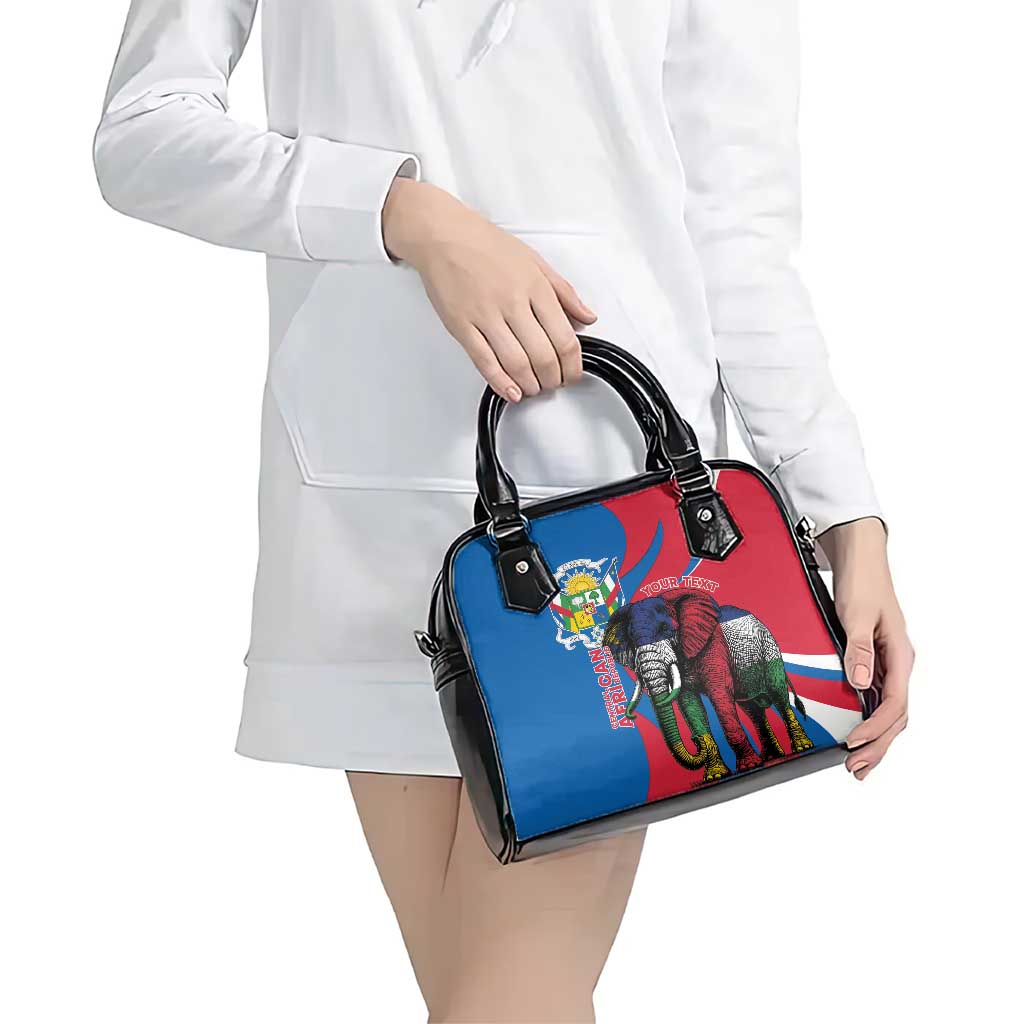 Personalised Central African Republic Shoulder Handbag Elephant Coat Of Arms LT15