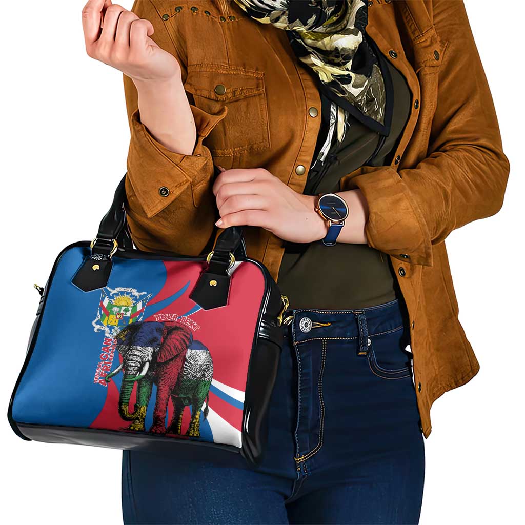 Personalised Central African Republic Shoulder Handbag Elephant Coat Of Arms LT15