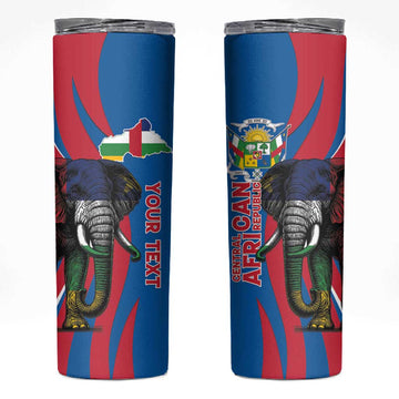 Personalised Central African Republic Elephant Skinny Tumbler Coat Of Arms With Map LT15