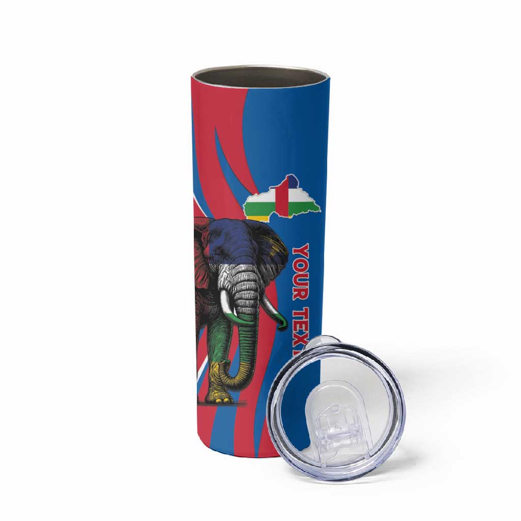 Personalised Central African Republic Elephant Skinny Tumbler Coat Of Arms With Map LT15