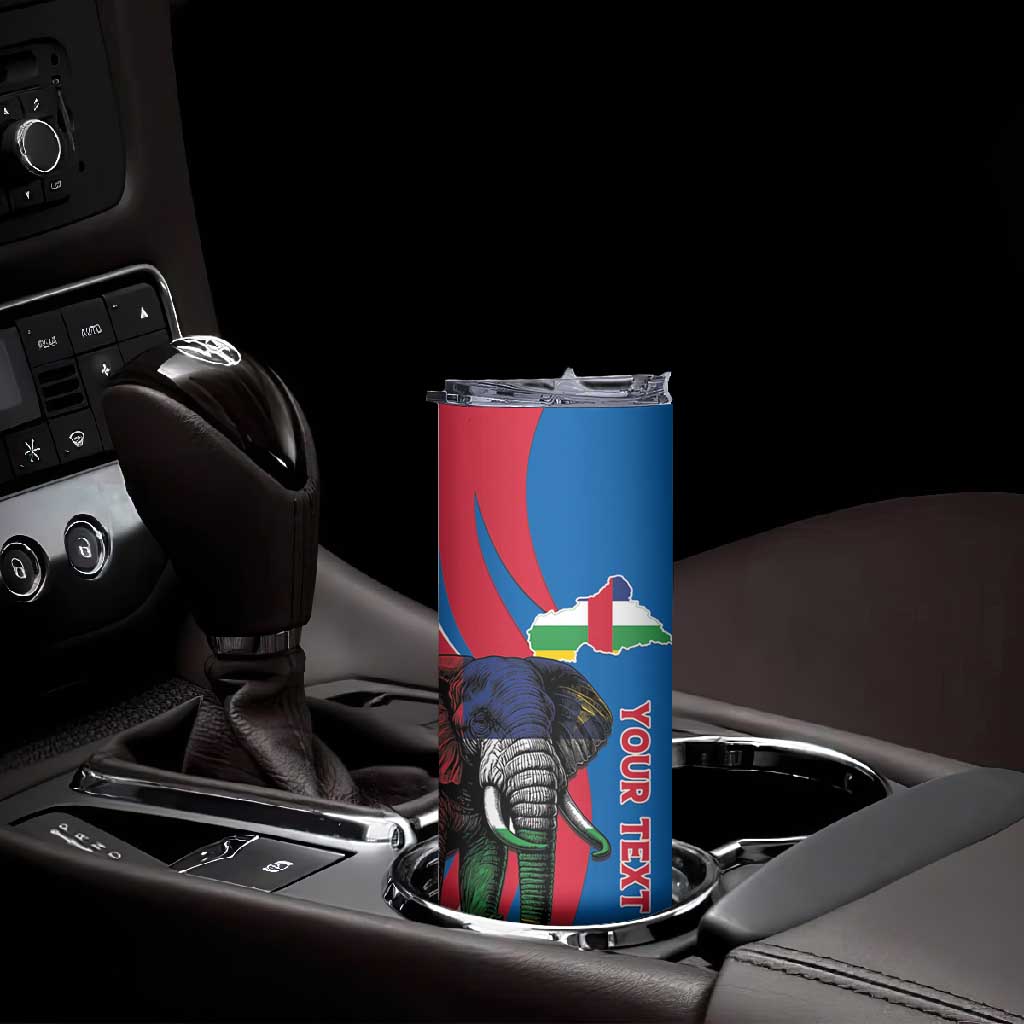 Personalised Central African Republic Elephant Skinny Tumbler Coat Of Arms With Map LT15