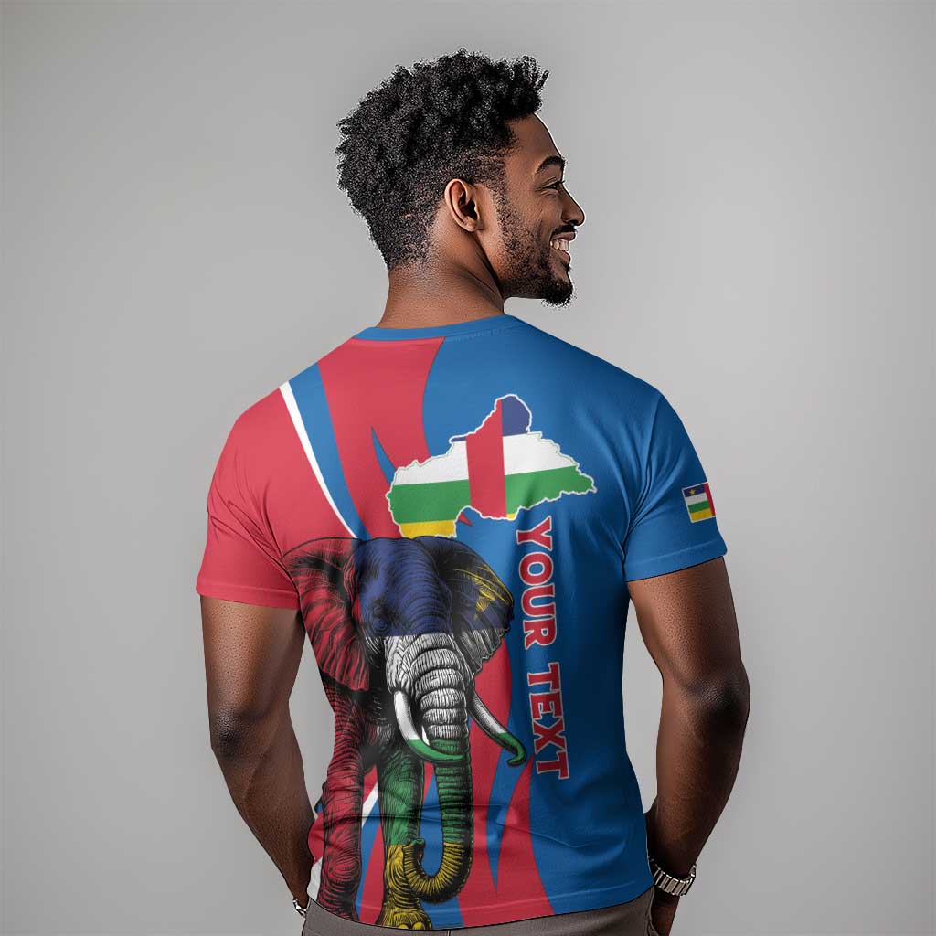 Personalised Central African Republic Elephant T shirt Coat Of Arms With Map LT15