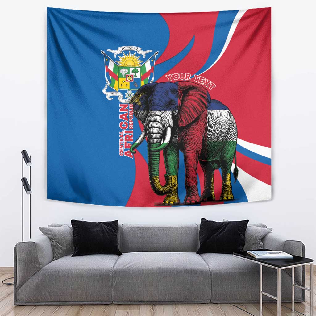 Personalised Central African Republic Elephant Tapestry Coat Of Arms With Map LT15