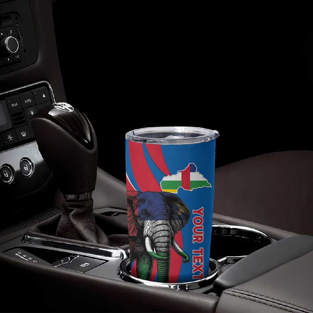 Personalised Central African Republic Elephant Tumbler Cup Coat Of Arms With Map LT15