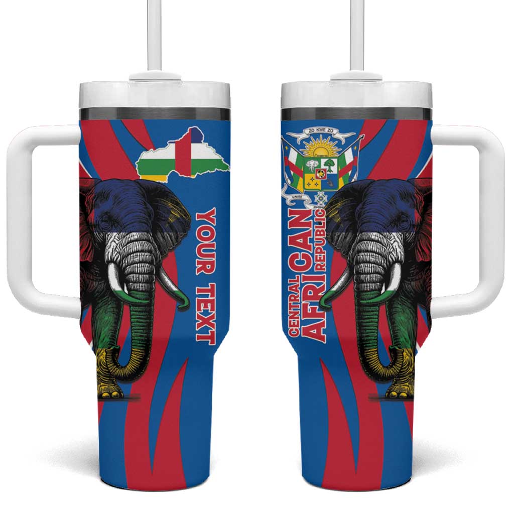 Personalised Central African Republic Elephant Tumbler With Handle Coat Of Arms With Map LT15