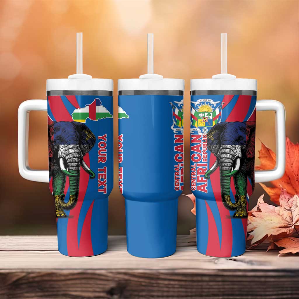 Personalised Central African Republic Elephant Tumbler With Handle Coat Of Arms With Map LT15