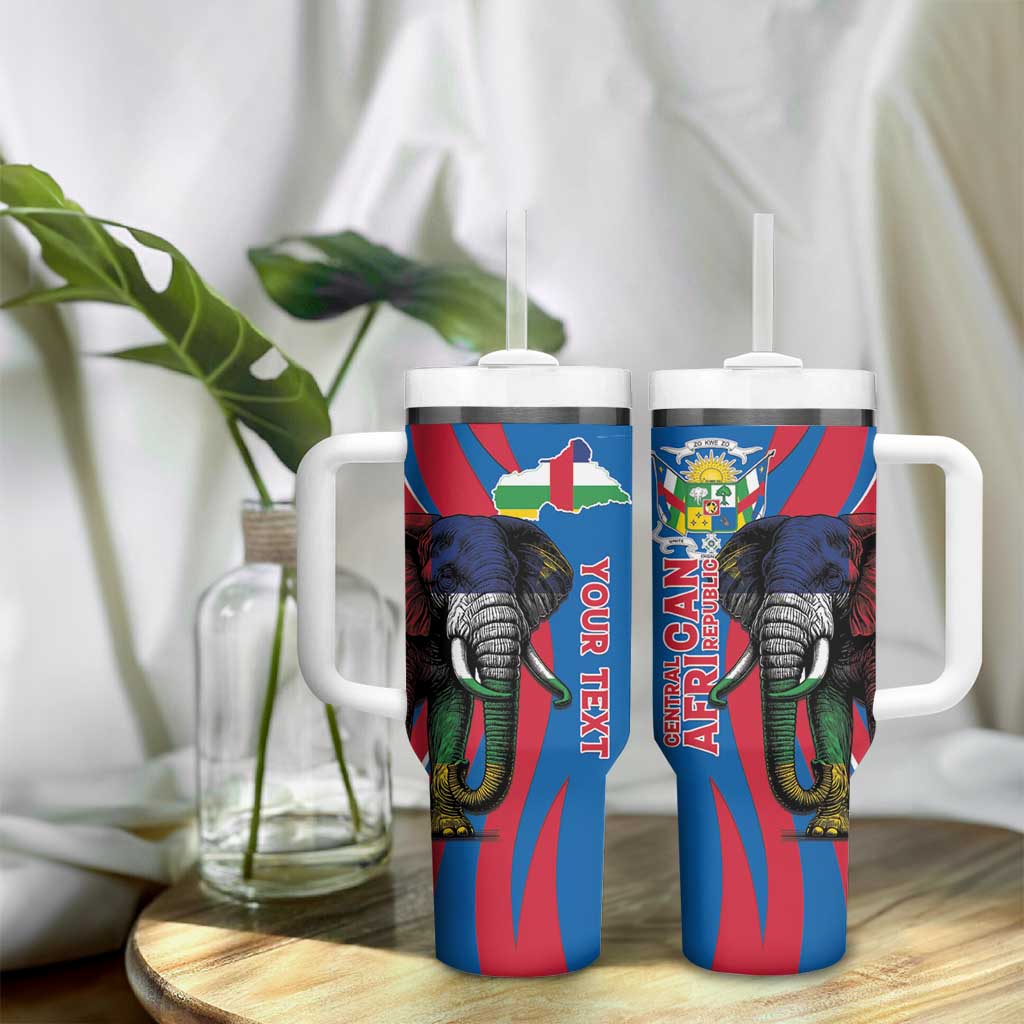 Personalised Central African Republic Elephant Tumbler With Handle Coat Of Arms With Map LT15