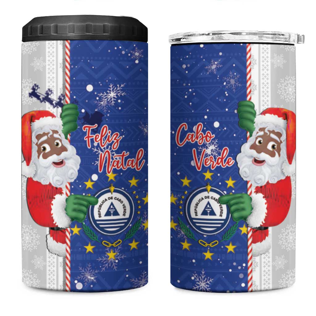 Afro Christmas in Cape Verde 4 in 1 Can Cooler Tumbler Black Santa Felix Natal LT15