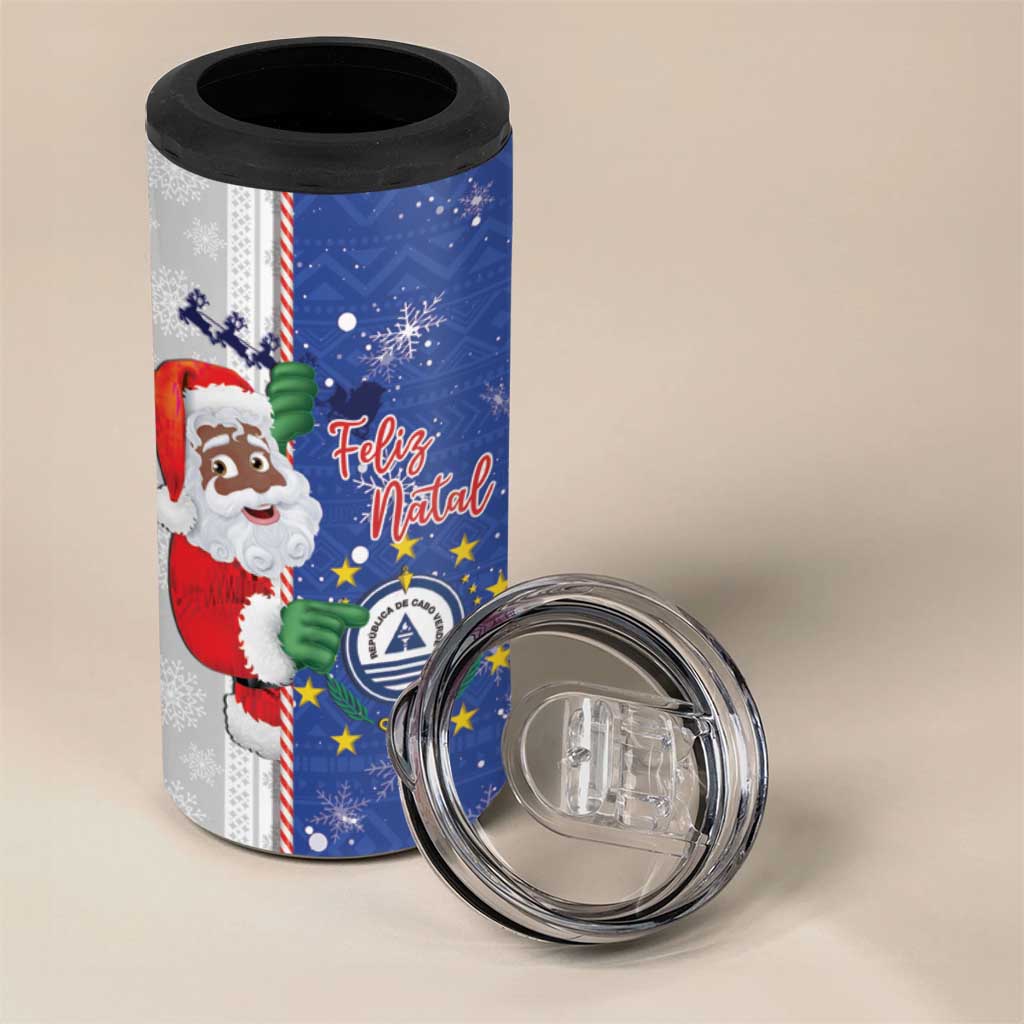 Afro Christmas in Cape Verde 4 in 1 Can Cooler Tumbler Black Santa Felix Natal LT15