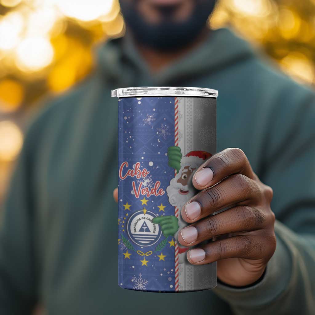 Afro Christmas in Cape Verde 4 in 1 Can Cooler Tumbler Black Santa Felix Natal LT15