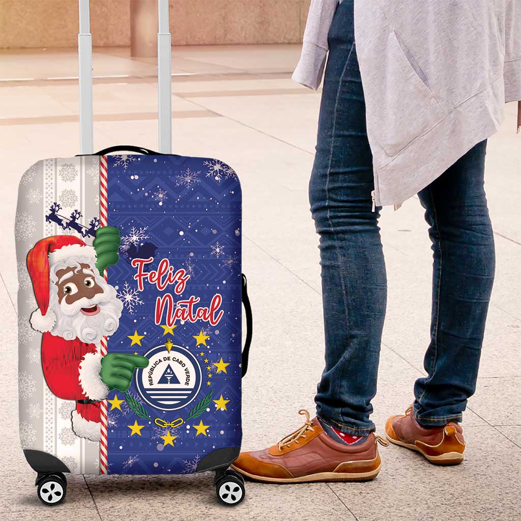 Cape Verde Christmas Luggage Cover Black Santa Felix Natal LT15