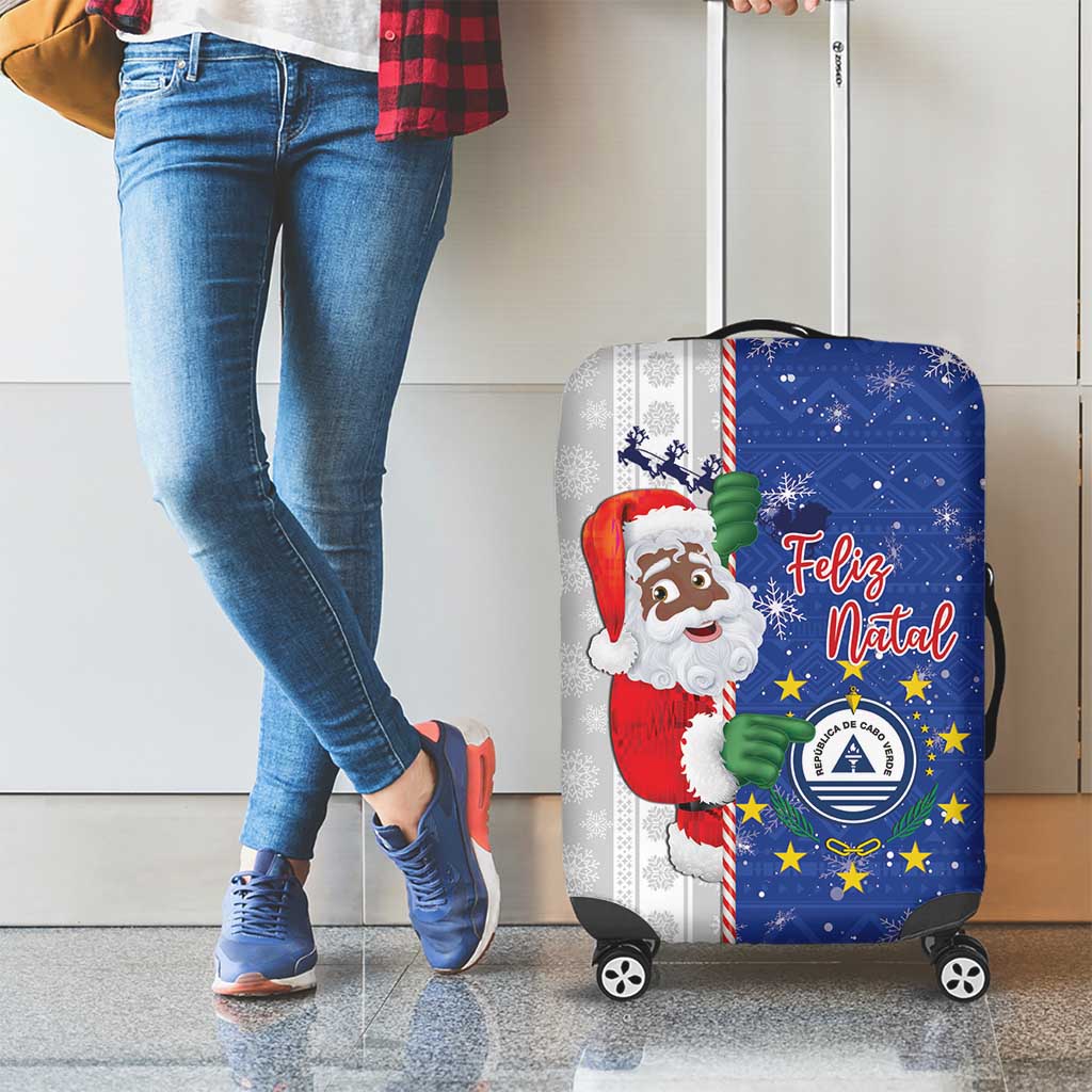 Cape Verde Christmas Luggage Cover Black Santa Felix Natal LT15