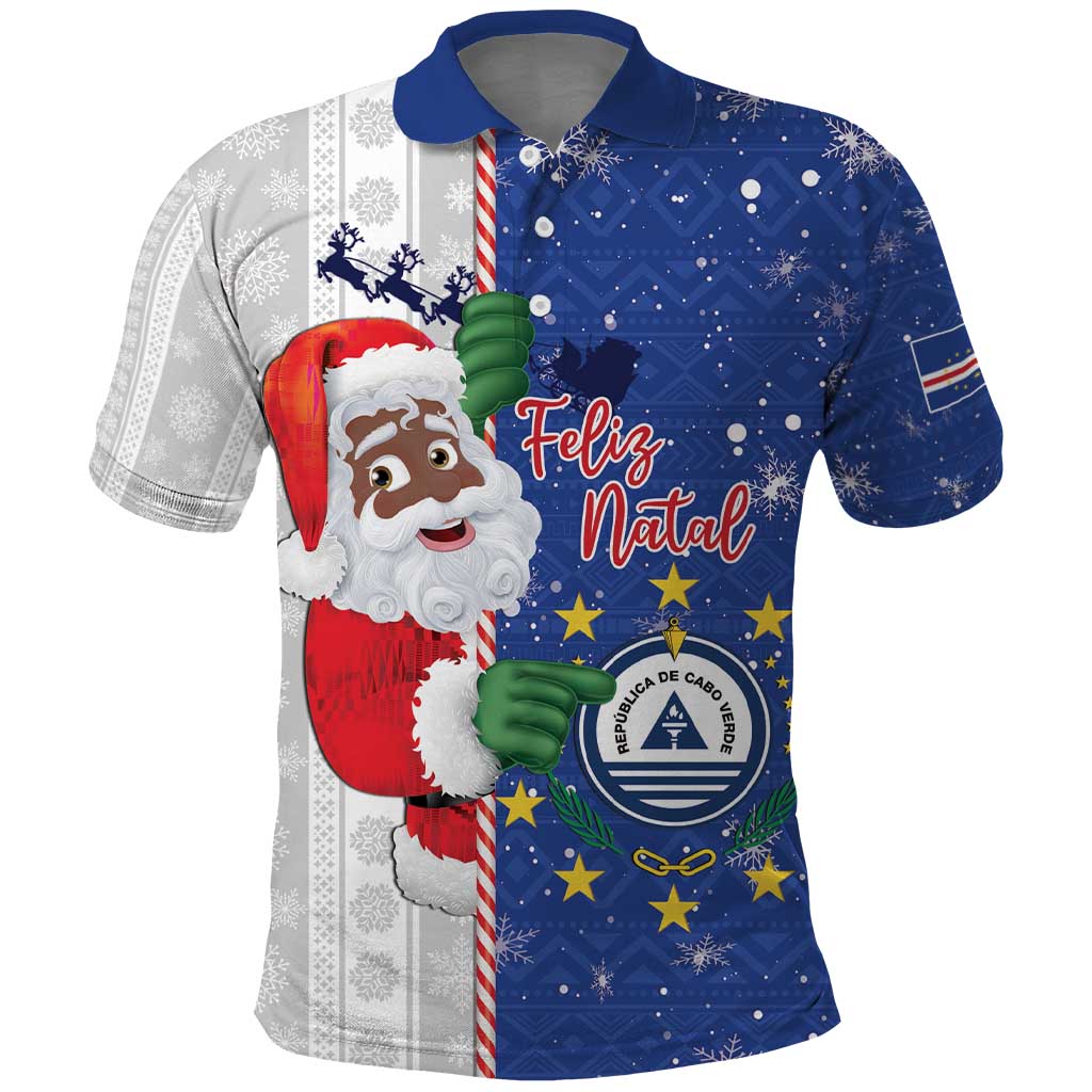 Cape Verde Christmas Polo Shirt Black Santa Felix Natal LT15