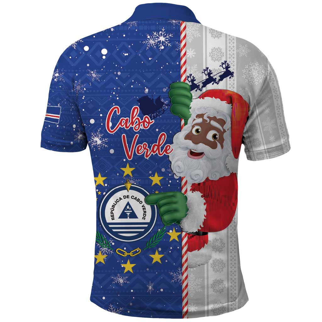Cape Verde Christmas Polo Shirt Black Santa Felix Natal LT15
