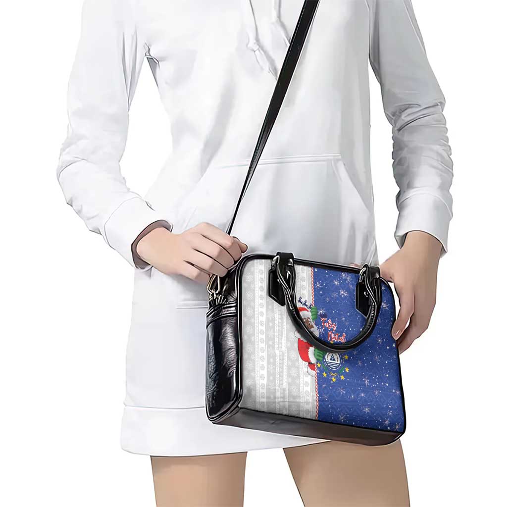 Cape Verde Christmas Shoulder Handbag Black Santa Felix Natal LT15