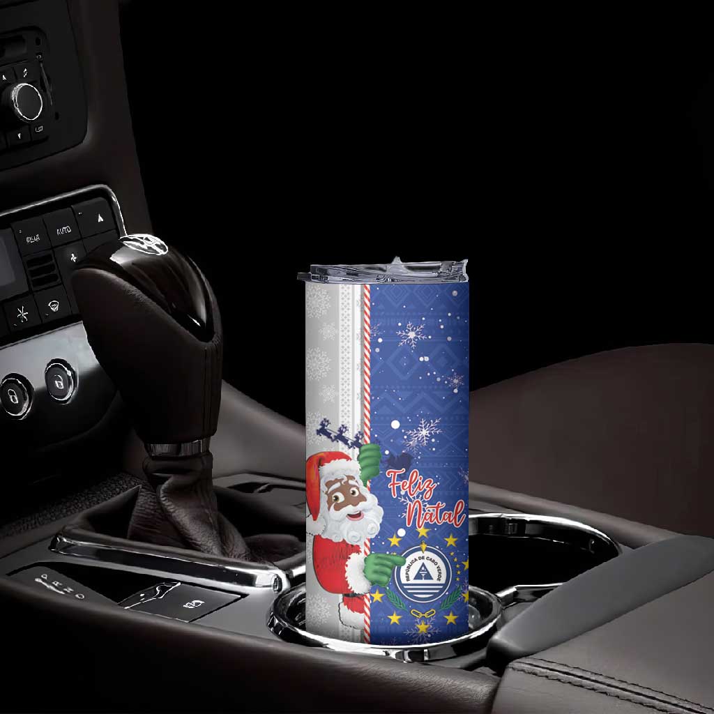 Afro Christmas in Cape Verde Skinny Tumbler Black Santa Felix Natal LT15
