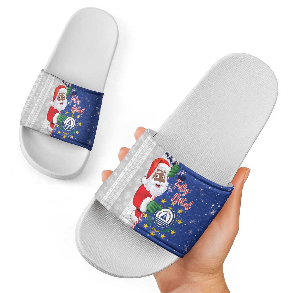 Cape Verde Christmas Slide Sandals Black Santa Felix Natal LT15