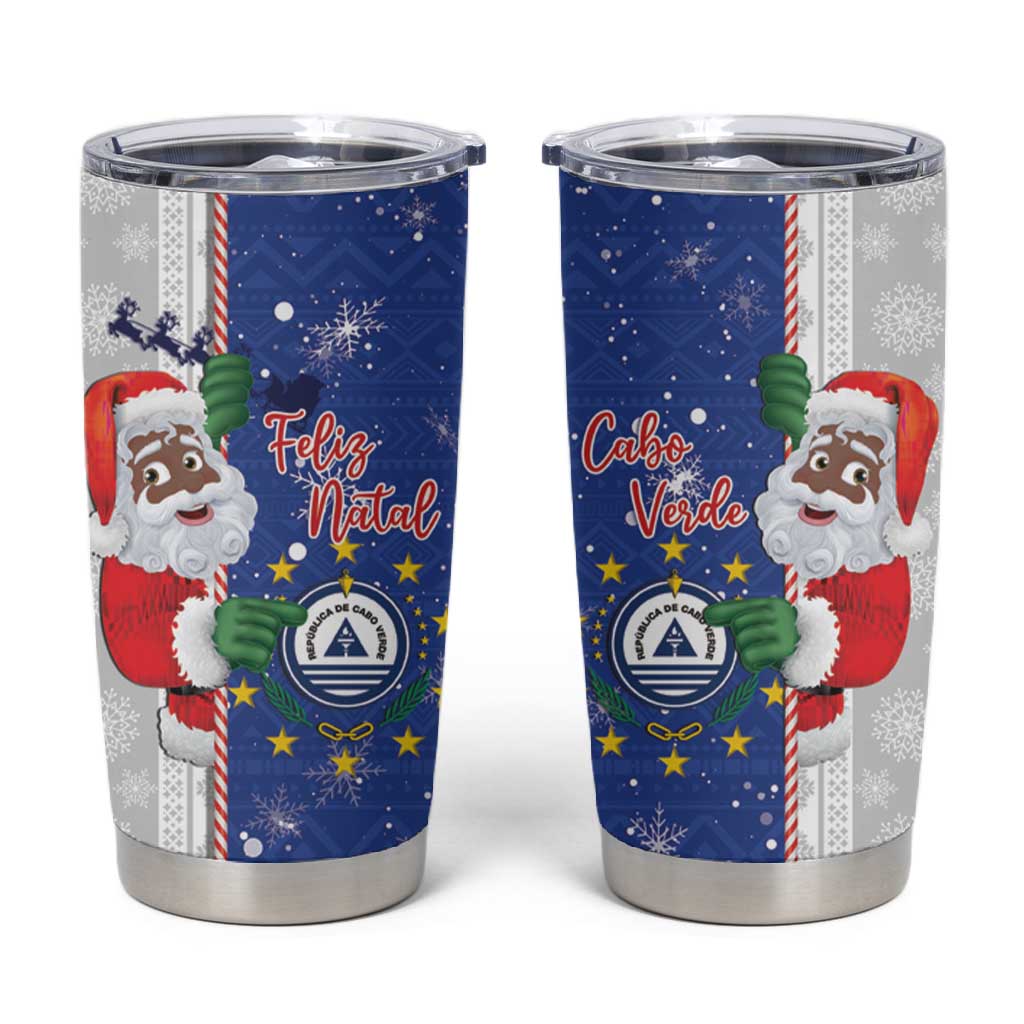 Afro Christmas in Cape Verde Tumbler Cup Black Santa Felix Natal LT15