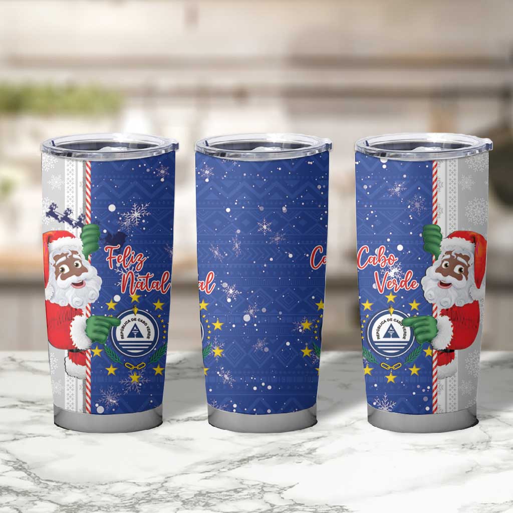 Afro Christmas in Cape Verde Tumbler Cup Black Santa Felix Natal LT15
