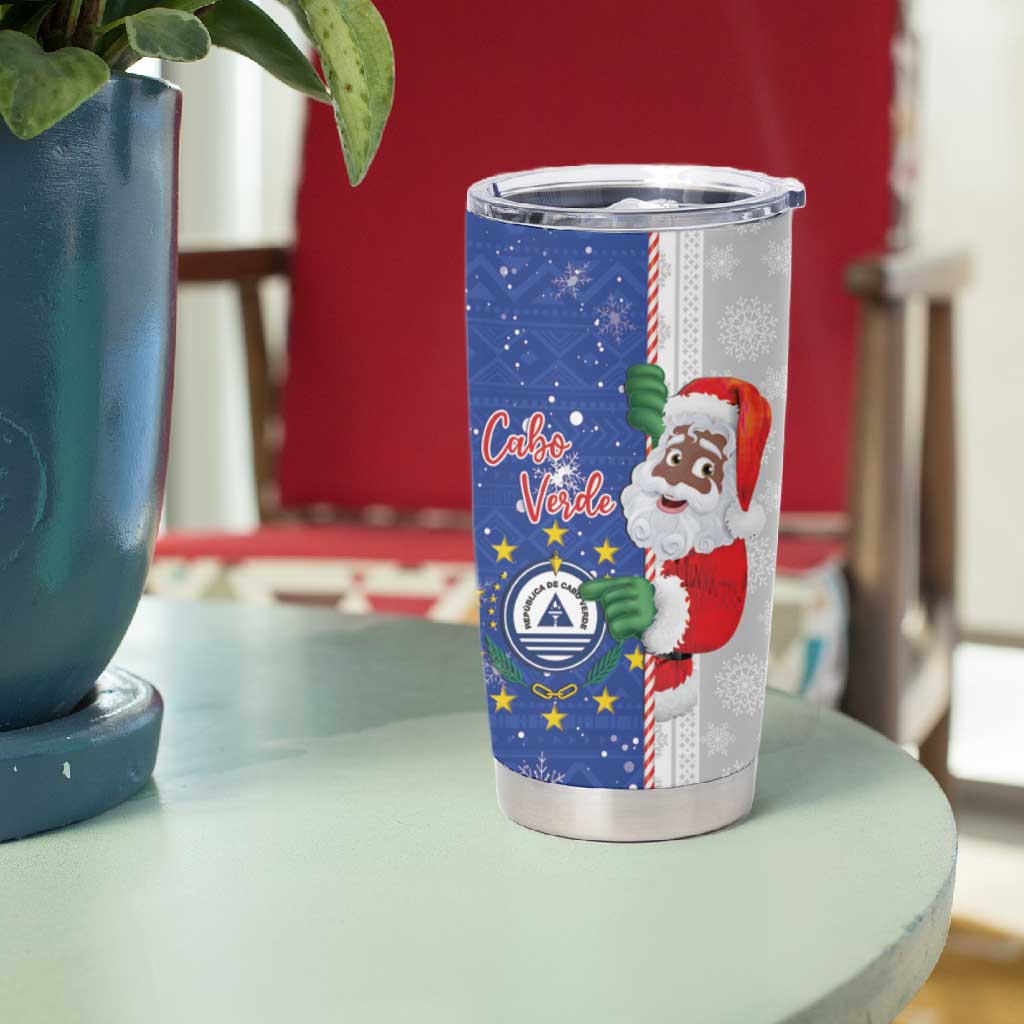 Afro Christmas in Cape Verde Tumbler Cup Black Santa Felix Natal LT15