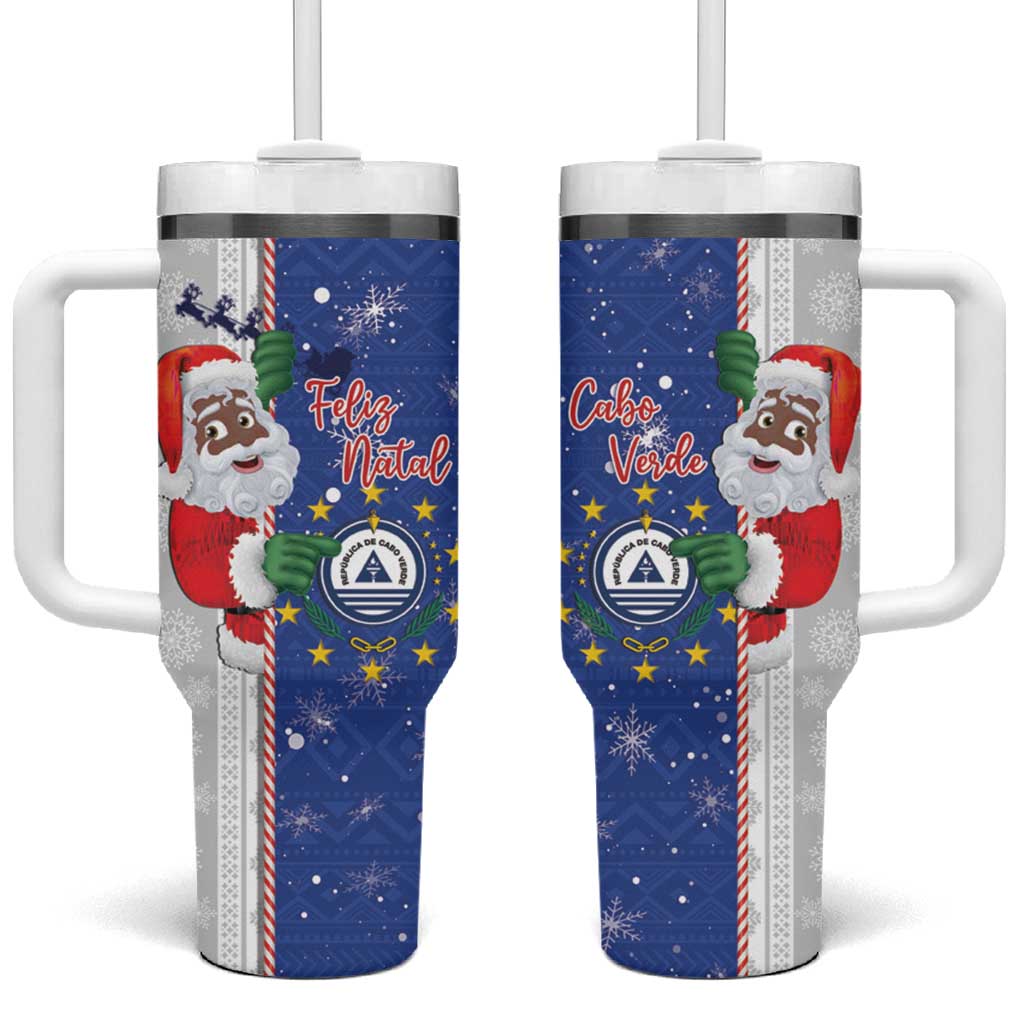 Afro Christmas in Cape Verde Tumbler With Handle Black Santa Felix Natal LT15