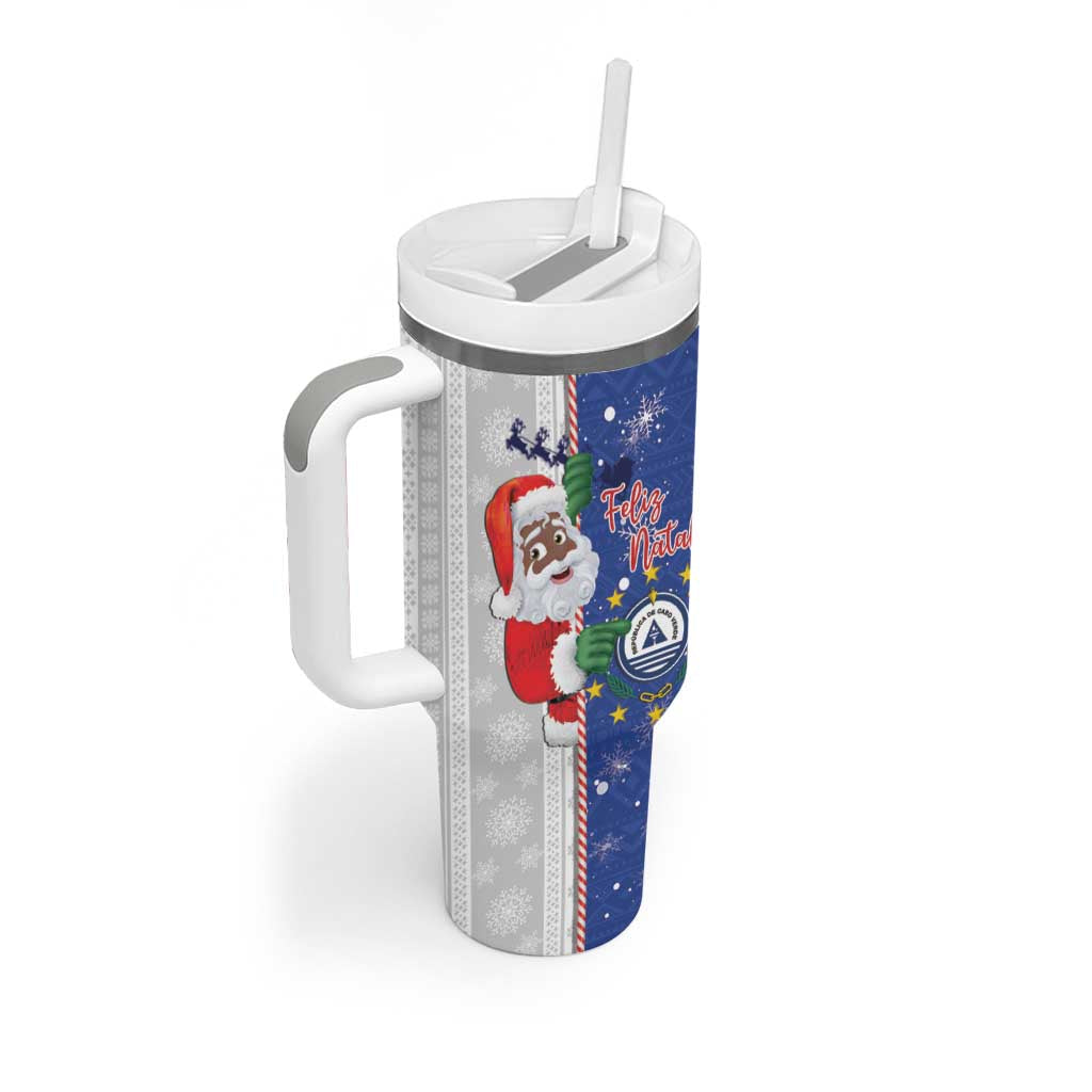 Afro Christmas in Cape Verde Tumbler With Handle Black Santa Felix Natal LT15