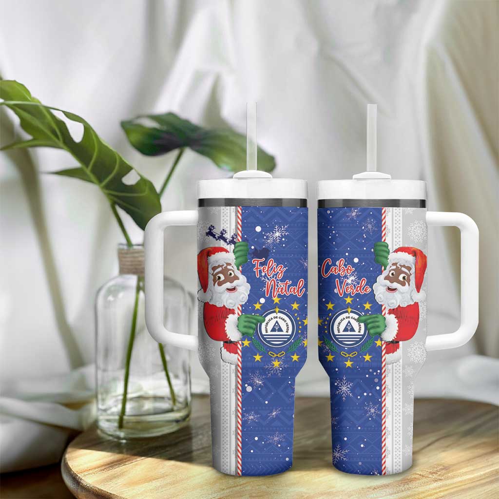 Afro Christmas in Cape Verde Tumbler With Handle Black Santa Felix Natal LT15