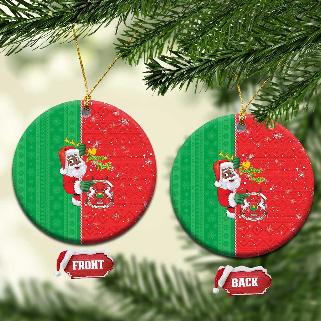 Burkina Faso Christmas Ceramic Ornament Black Santa Joyeux Noel LT15