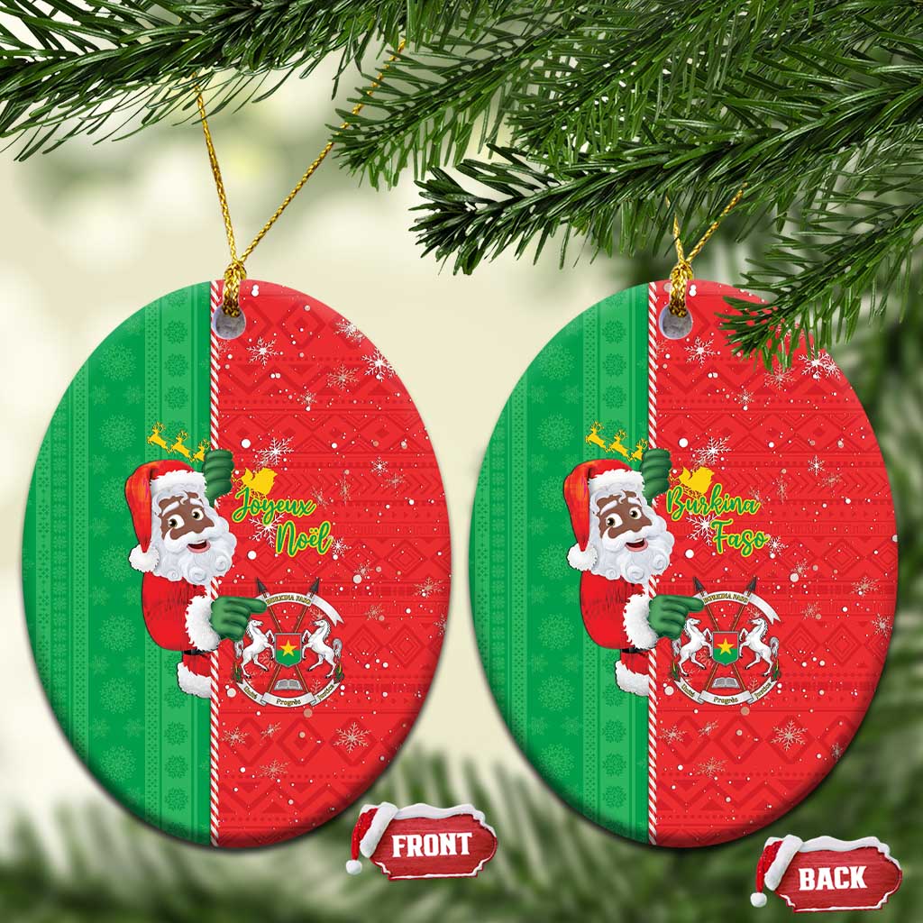 Burkina Faso Christmas Ceramic Ornament Black Santa Joyeux Noel LT15