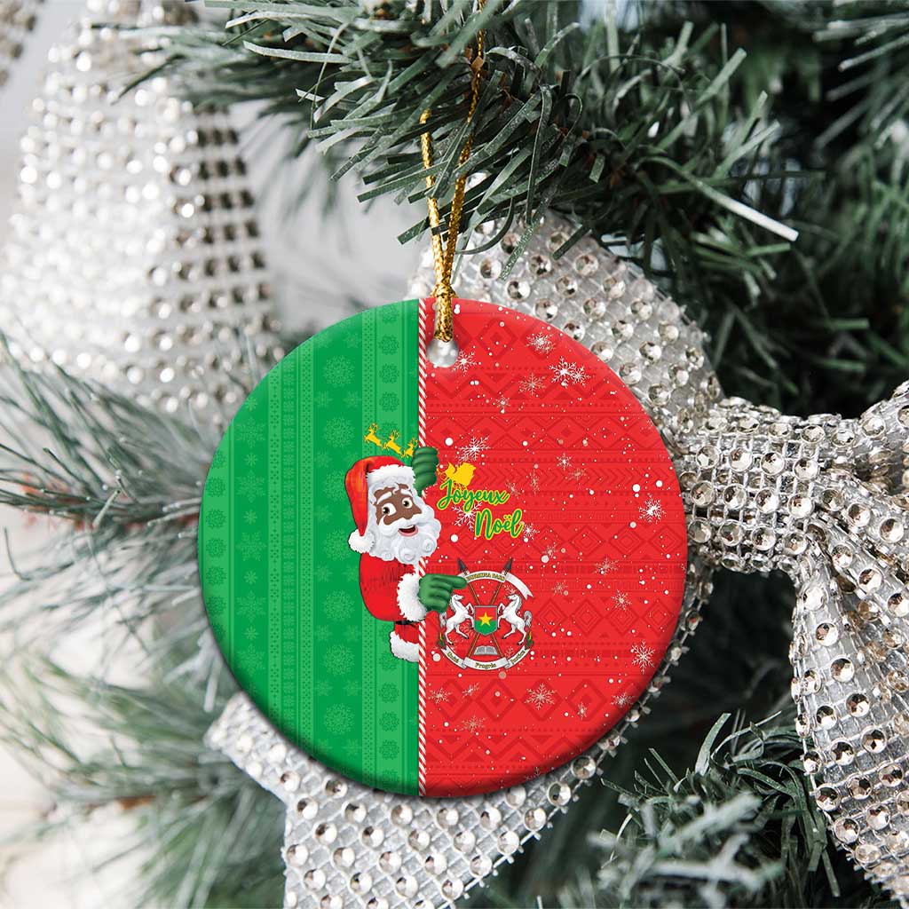 Burkina Faso Christmas Ceramic Ornament Black Santa Joyeux Noel LT15