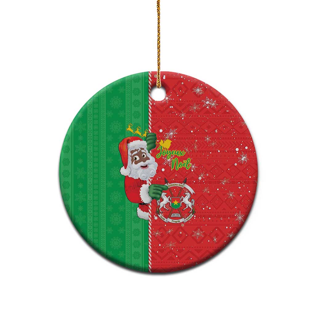 Burkina Faso Christmas Ceramic Ornament Black Santa Joyeux Noel LT15