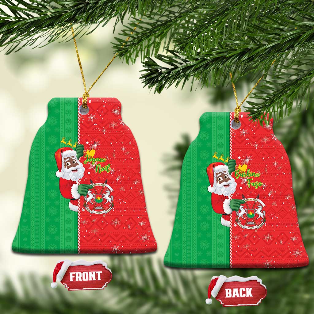 Burkina Faso Christmas Ceramic Ornament Black Santa Joyeux Noel LT15