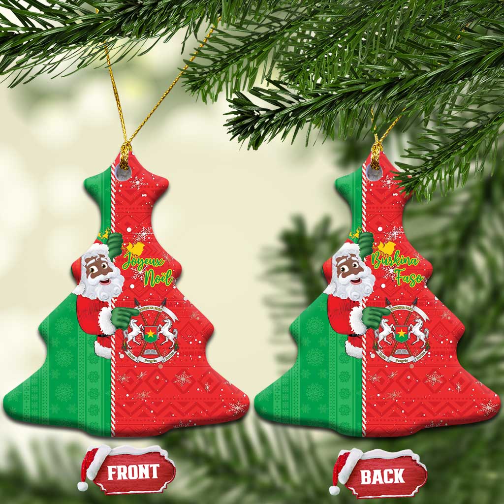 Burkina Faso Christmas Ceramic Ornament Black Santa Joyeux Noel LT15