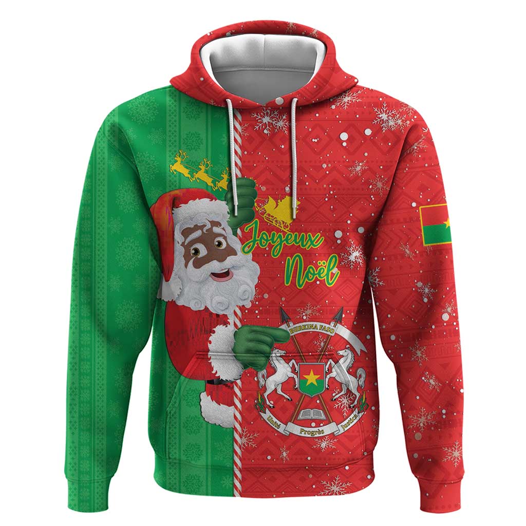 Burkina Faso Christmas Hoodie Black Santa Joyeux Noel LT15
